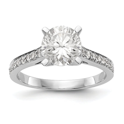 14K Weißgold Verlobungsring mit simuliertem Diamanten