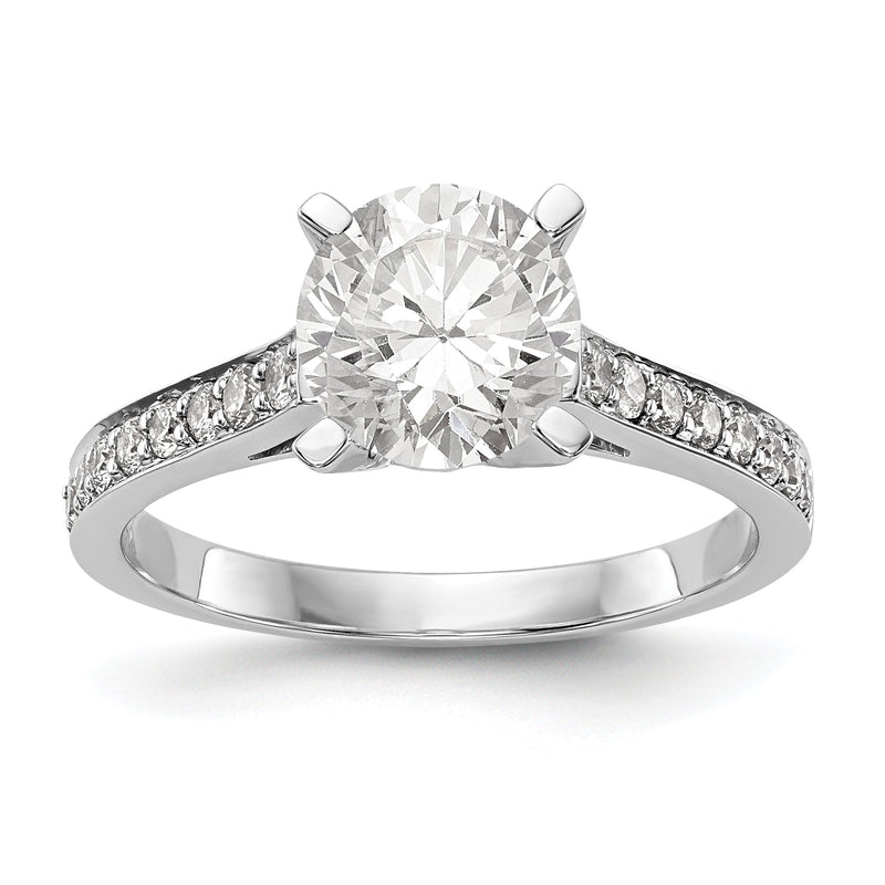 14K Weißgold Verlobungsring mit simuliertem Diamanten