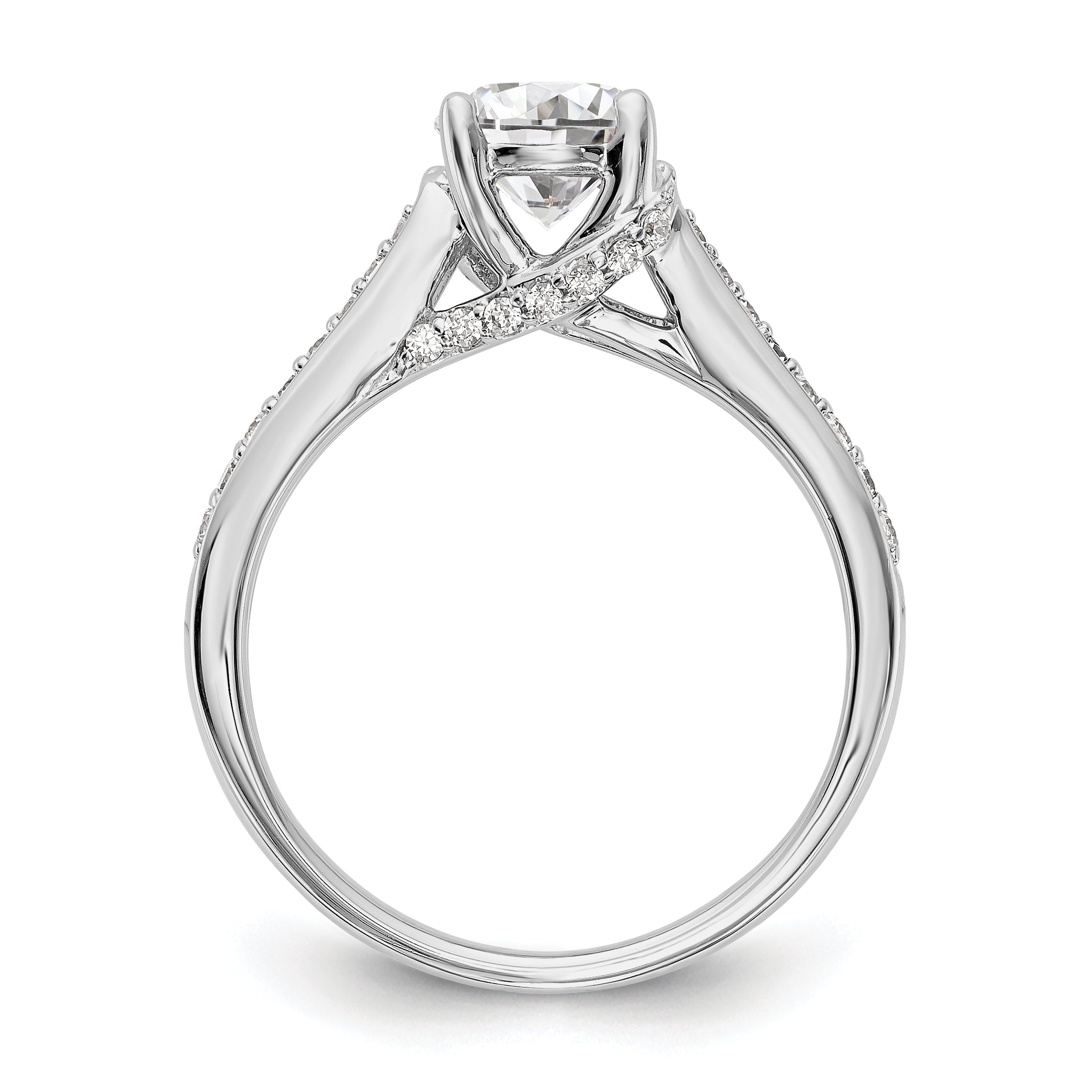 14K Weißgold Verlobungsring mit simuliertem Diamanten