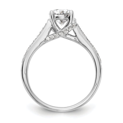 14K Weißgold Verlobungsring mit simuliertem Diamanten