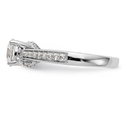 14K Weißgold Verlobungsring mit simuliertem Diamanten