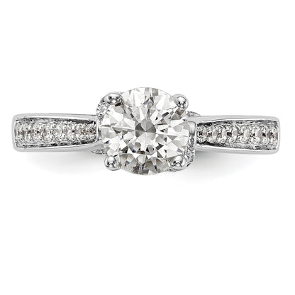 14K Weißgold Verlobungsring mit simuliertem Diamanten