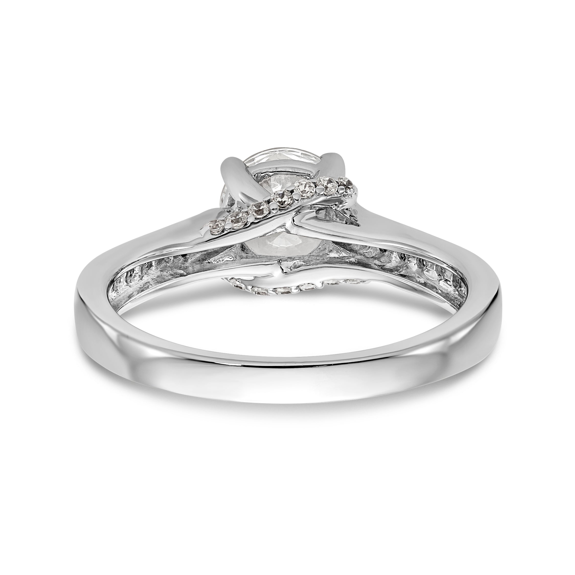 14K Weißgold Verlobungsring mit simuliertem Diamanten