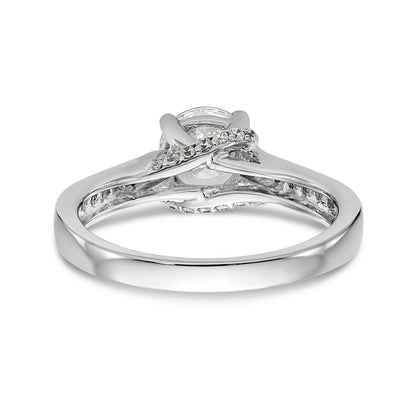 14K Weißgold Verlobungsring mit simuliertem Diamanten