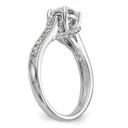 14K Weißgold Verlobungsring mit simuliertem Diamanten