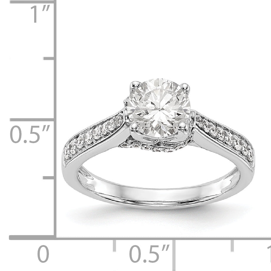14K Weißgold Verlobungsring mit simuliertem Diamanten