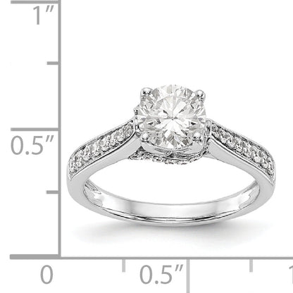 14K Weißgold Verlobungsring mit simuliertem Diamanten