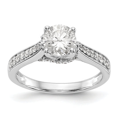 14K Weißgold Verlobungsring mit simuliertem Diamanten