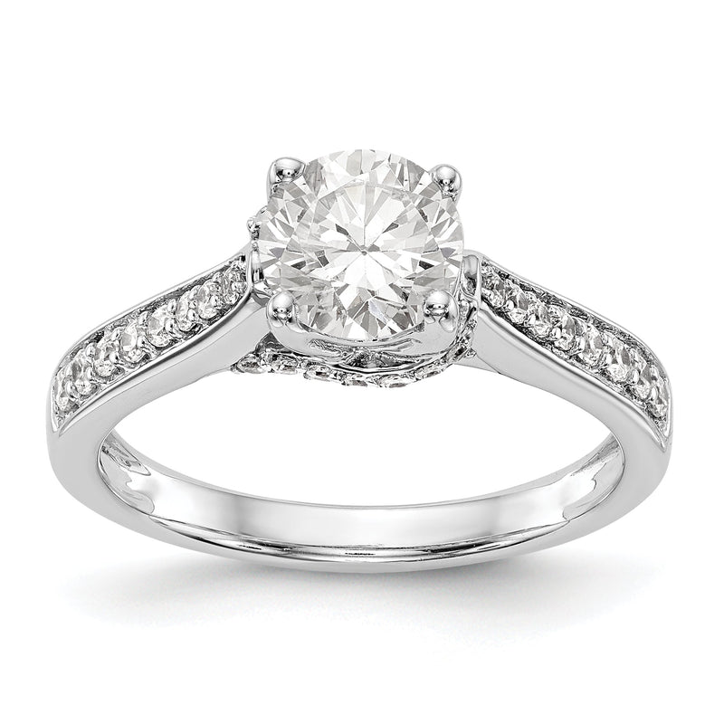 14K Weißgold Verlobungsring mit simuliertem Diamanten