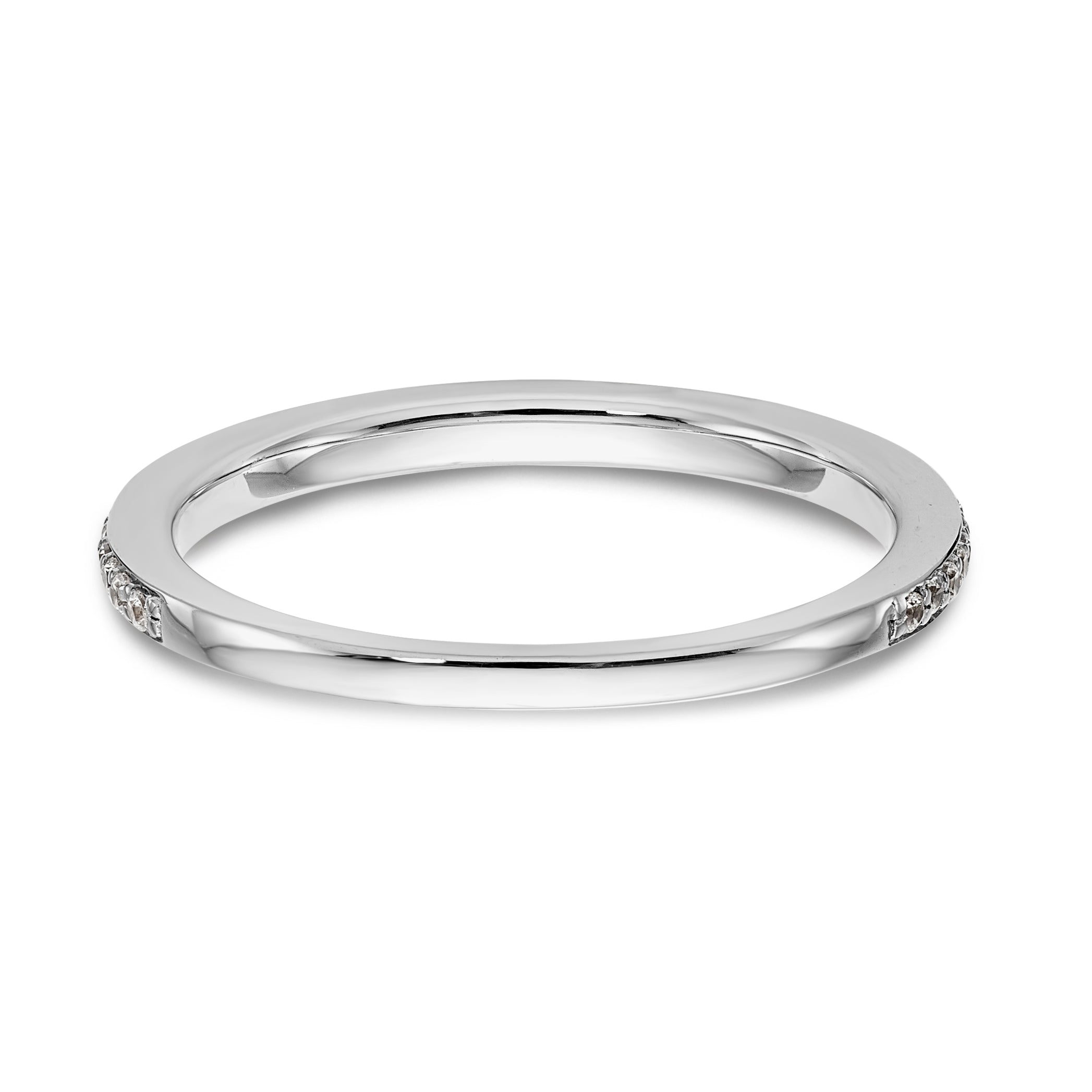 14K Weißgold Diamant-Trauring