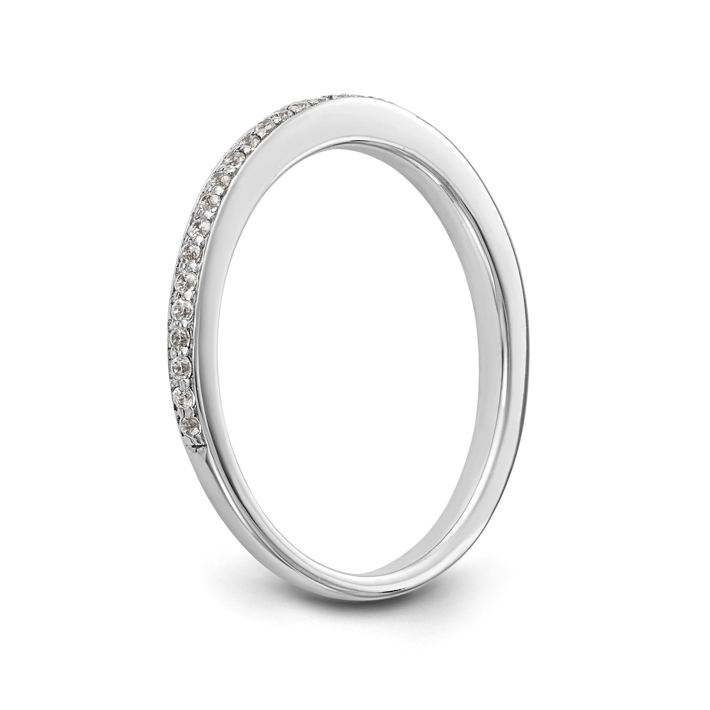 14K Weißgold Diamant-Trauring