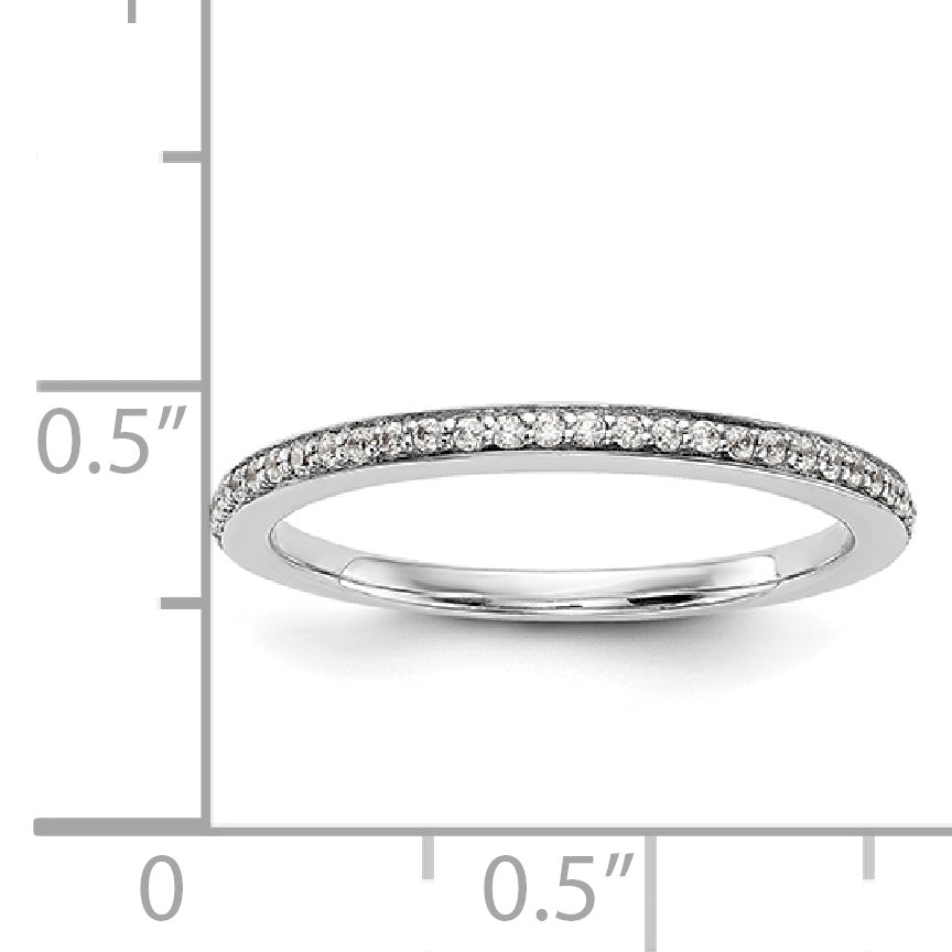 14K Weißgold Diamant-Trauring