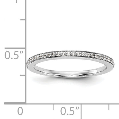 14K Weißgold Diamant-Trauring