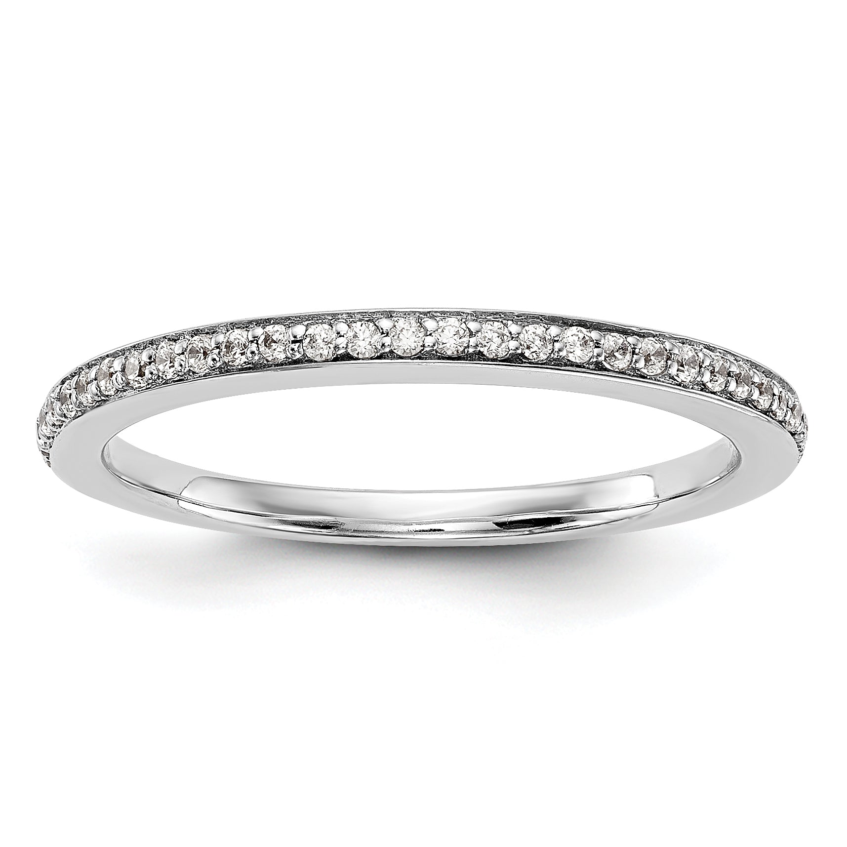 14K Weißgold Diamant-Trauring
