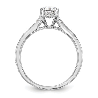 14K Weißgold Verlobungsring mit simulierten Diamanten