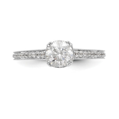 14K Weißgold Verlobungsring mit simulierten Diamanten