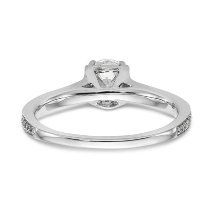 14K Weißgold Verlobungsring mit simulierten Diamanten