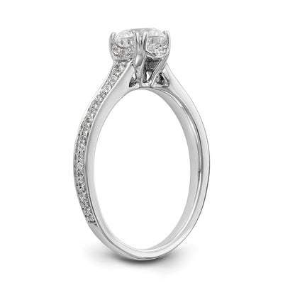 14K Weißgold Verlobungsring mit simulierten Diamanten