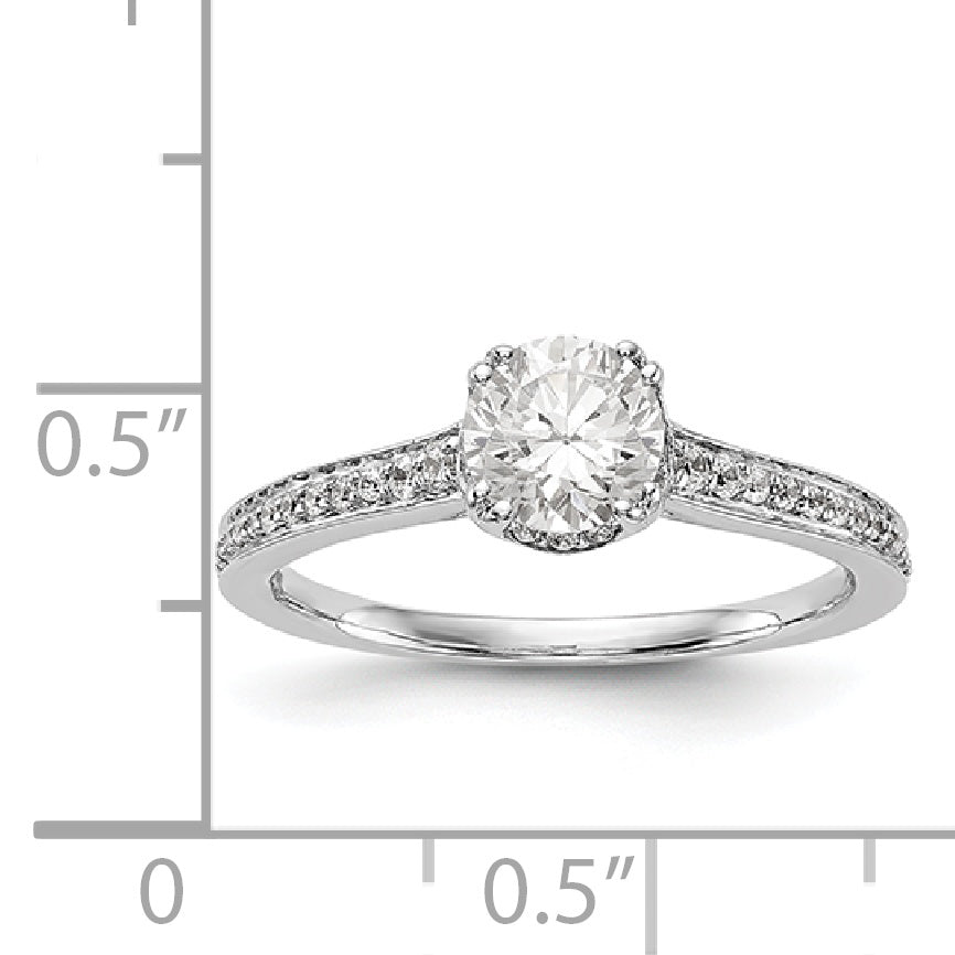 14K Weißgold Verlobungsring mit simulierten Diamanten