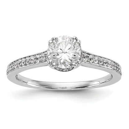 14K Weißgold Verlobungsring mit simulierten Diamanten