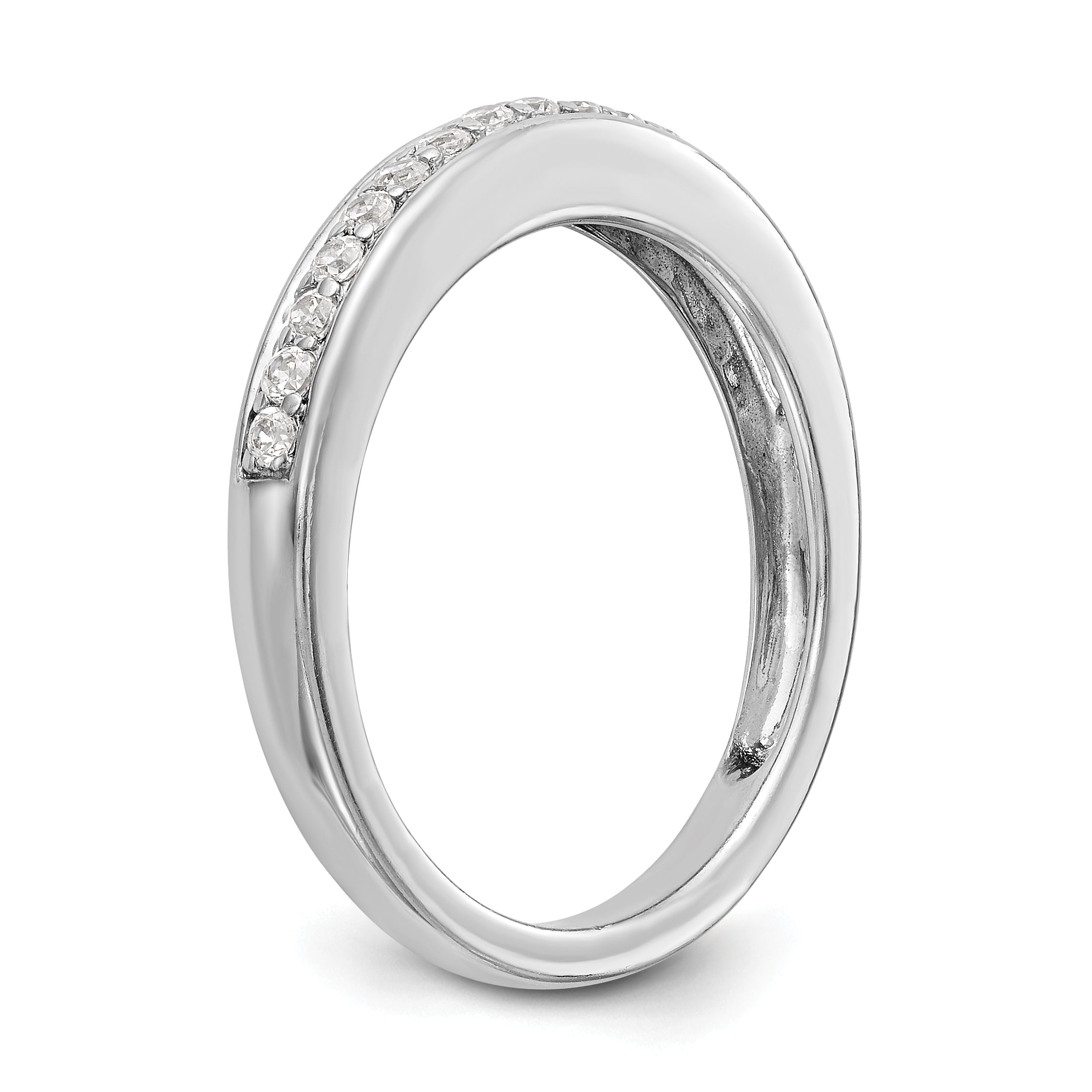 14K Weißgold Diamant-Trauring