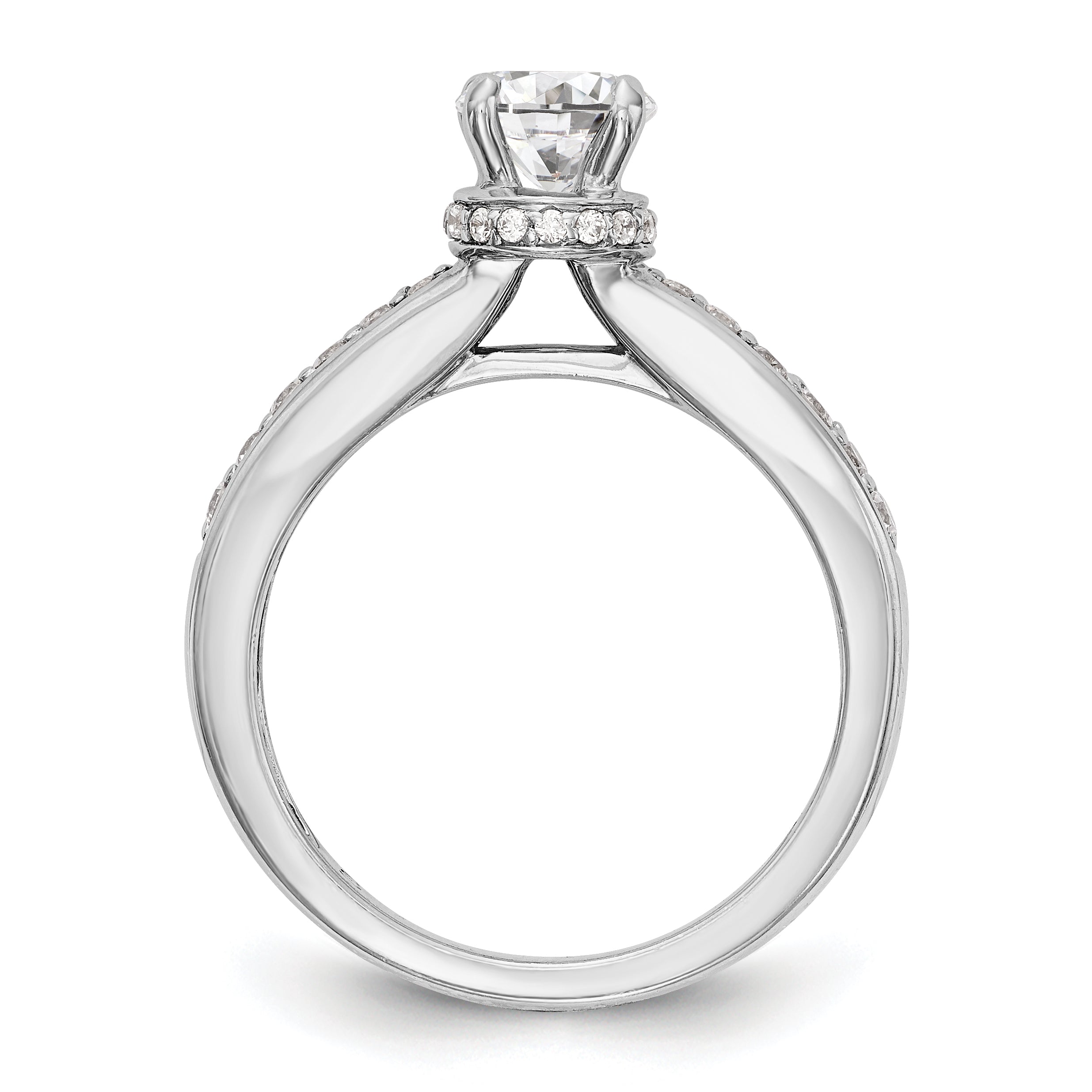 14K Weißgold Verlobungsring mit simulierten Diamanten