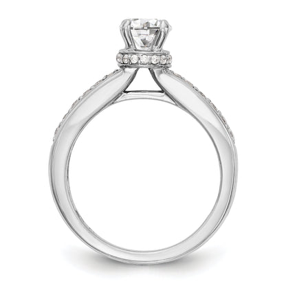 14K Weißgold Verlobungsring mit simulierten Diamanten
