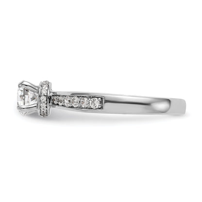 14K Weißgold Verlobungsring mit simulierten Diamanten