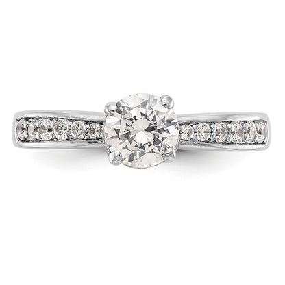 14K Weißgold Verlobungsring mit simulierten Diamanten