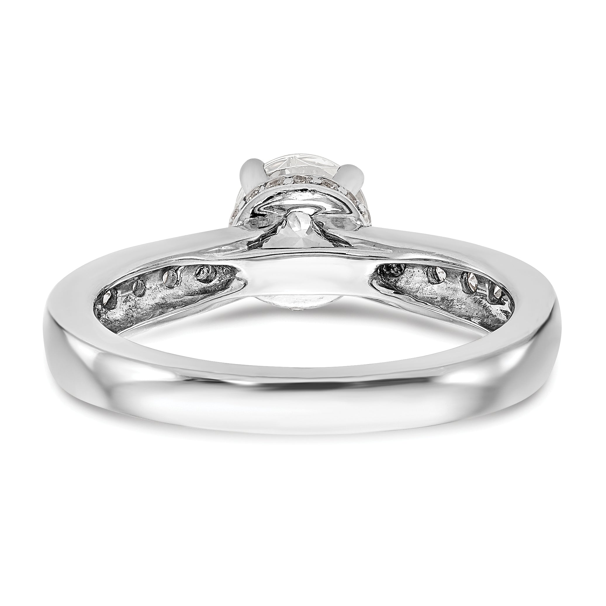 14K Weißgold Verlobungsring mit simulierten Diamanten