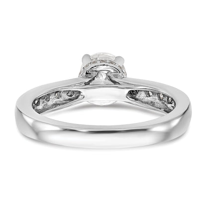14K Weißgold Verlobungsring mit simulierten Diamanten
