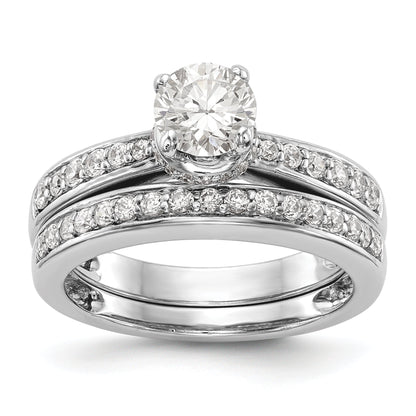 14K Weißgold Verlobungsring mit simulierten Diamanten