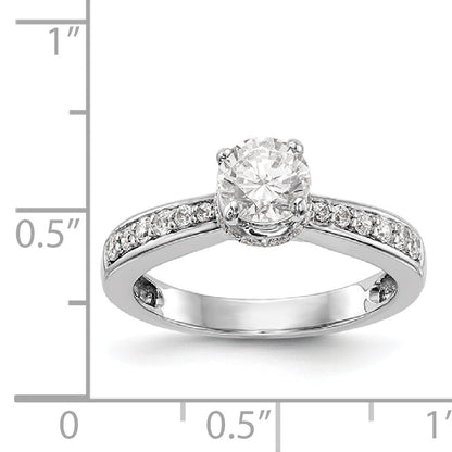 14K Weißgold Verlobungsring mit simulierten Diamanten