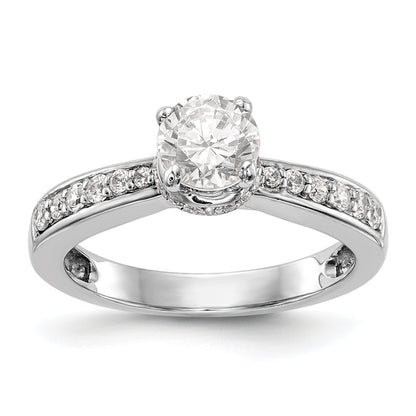14K Weißgold Verlobungsring mit simulierten Diamanten