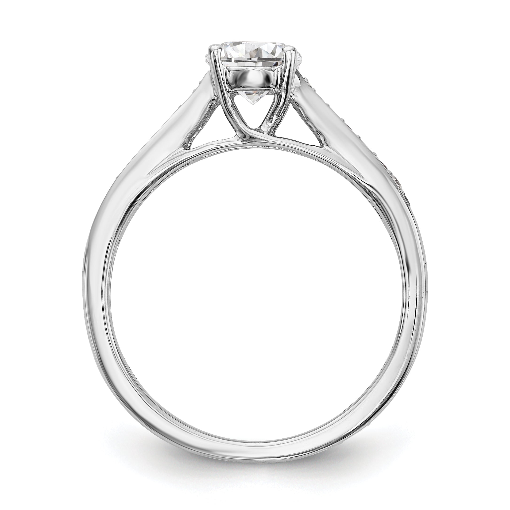 14K Weißgold Verlobungsring mit simuliertem Diamanten