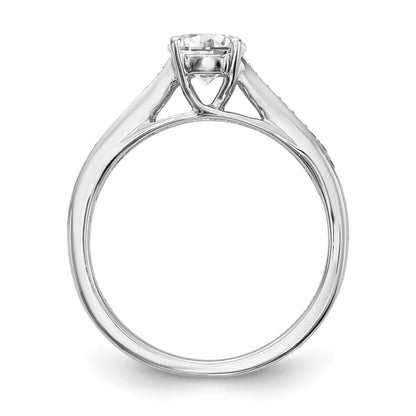 14K Weißgold Verlobungsring mit simuliertem Diamanten