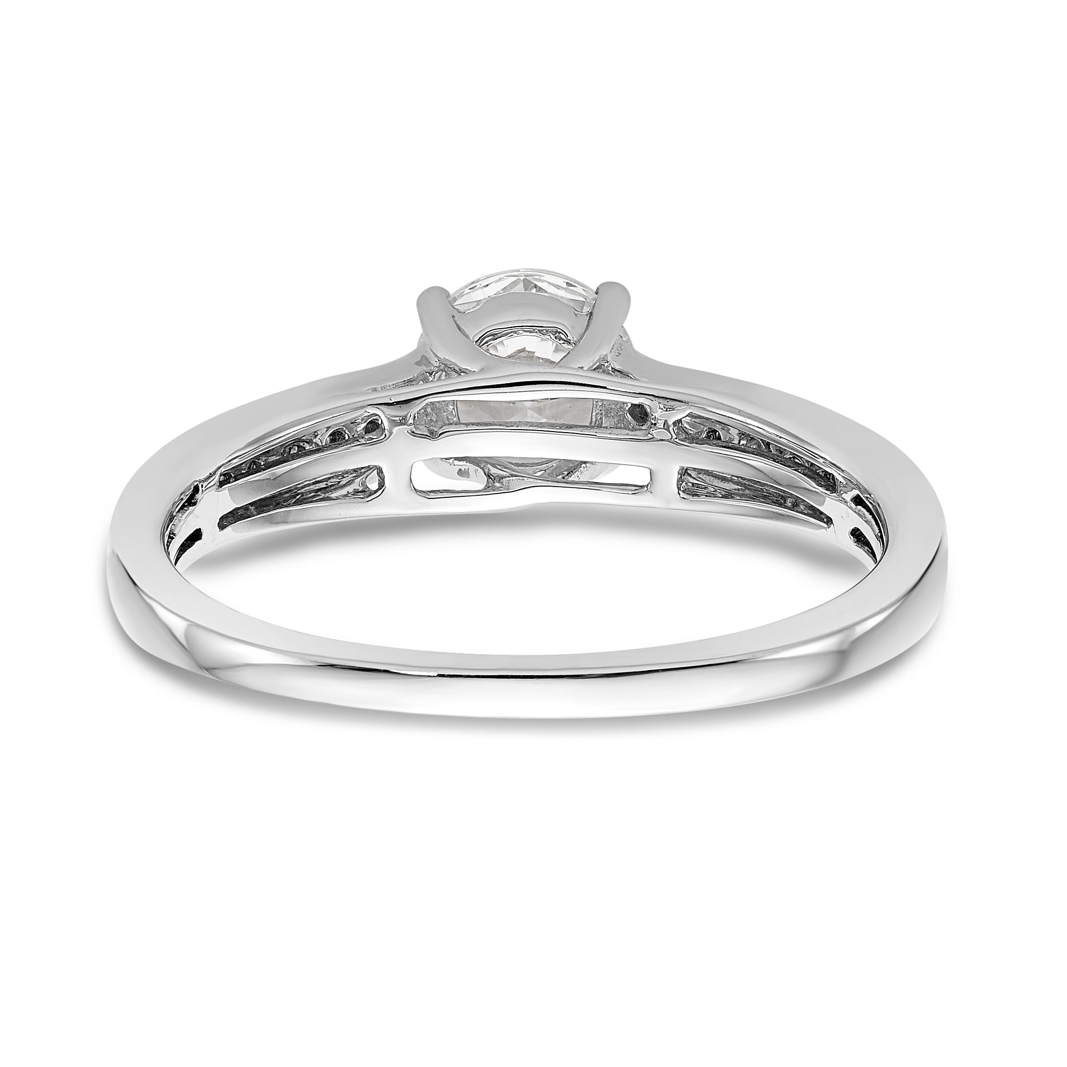 14K Weißgold Verlobungsring mit simuliertem Diamanten