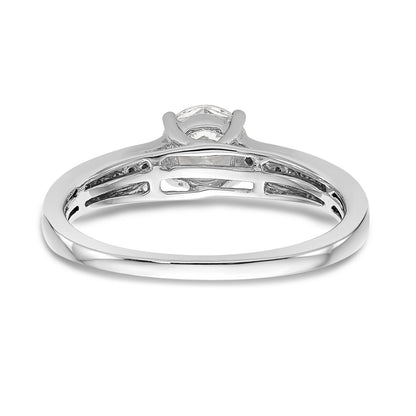 14K Weißgold Verlobungsring mit simuliertem Diamanten