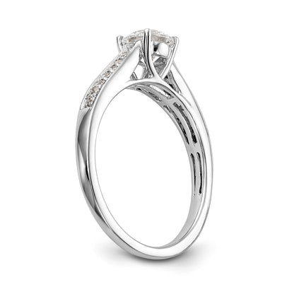 14K Weißgold Verlobungsring mit simuliertem Diamanten