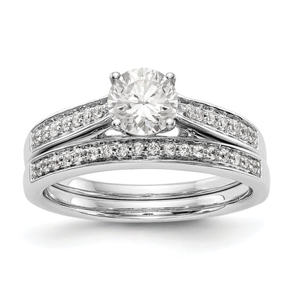 14K Weißgold Verlobungsring mit simuliertem Diamanten