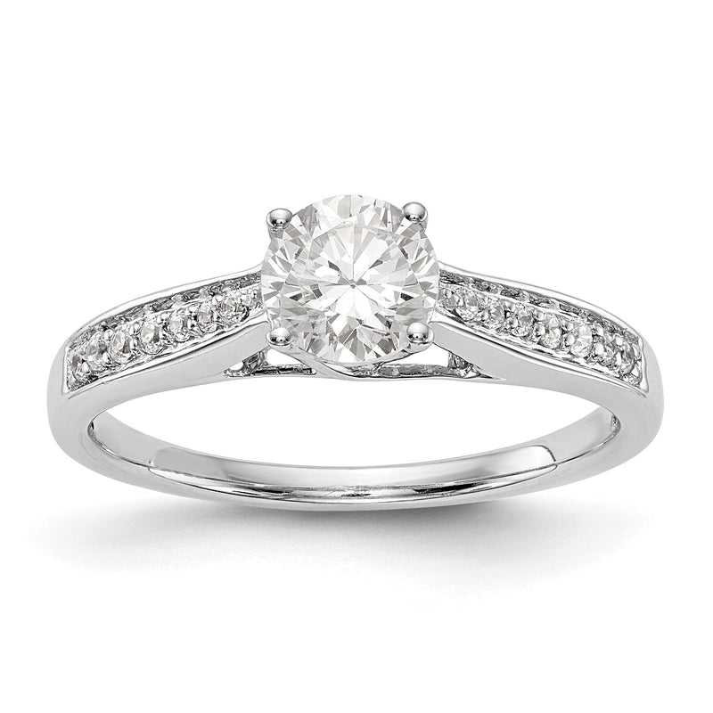 14K Weißgold Verlobungsring mit simuliertem Diamanten