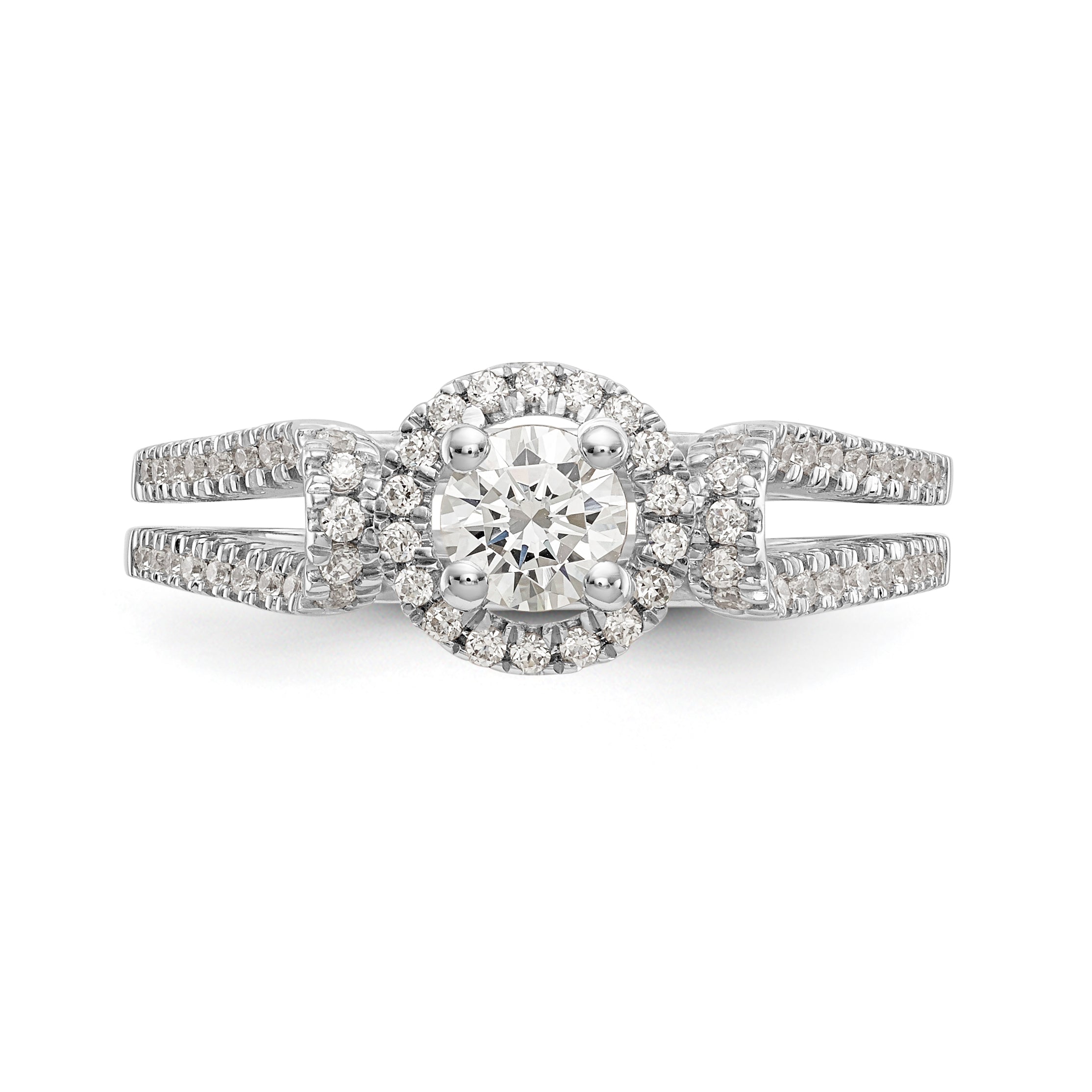 14K Weißgold Verlobungsring mit simuliertem Diamanten