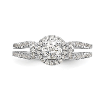 14K Weißgold Verlobungsring mit simuliertem Diamanten
