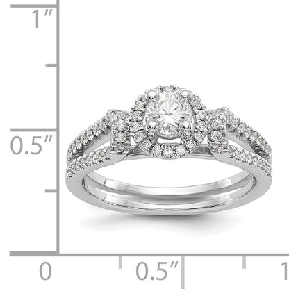 14K Weißgold Verlobungsring mit simuliertem Diamanten