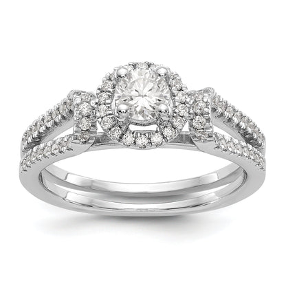 14K Weißgold Verlobungsring mit simuliertem Diamanten