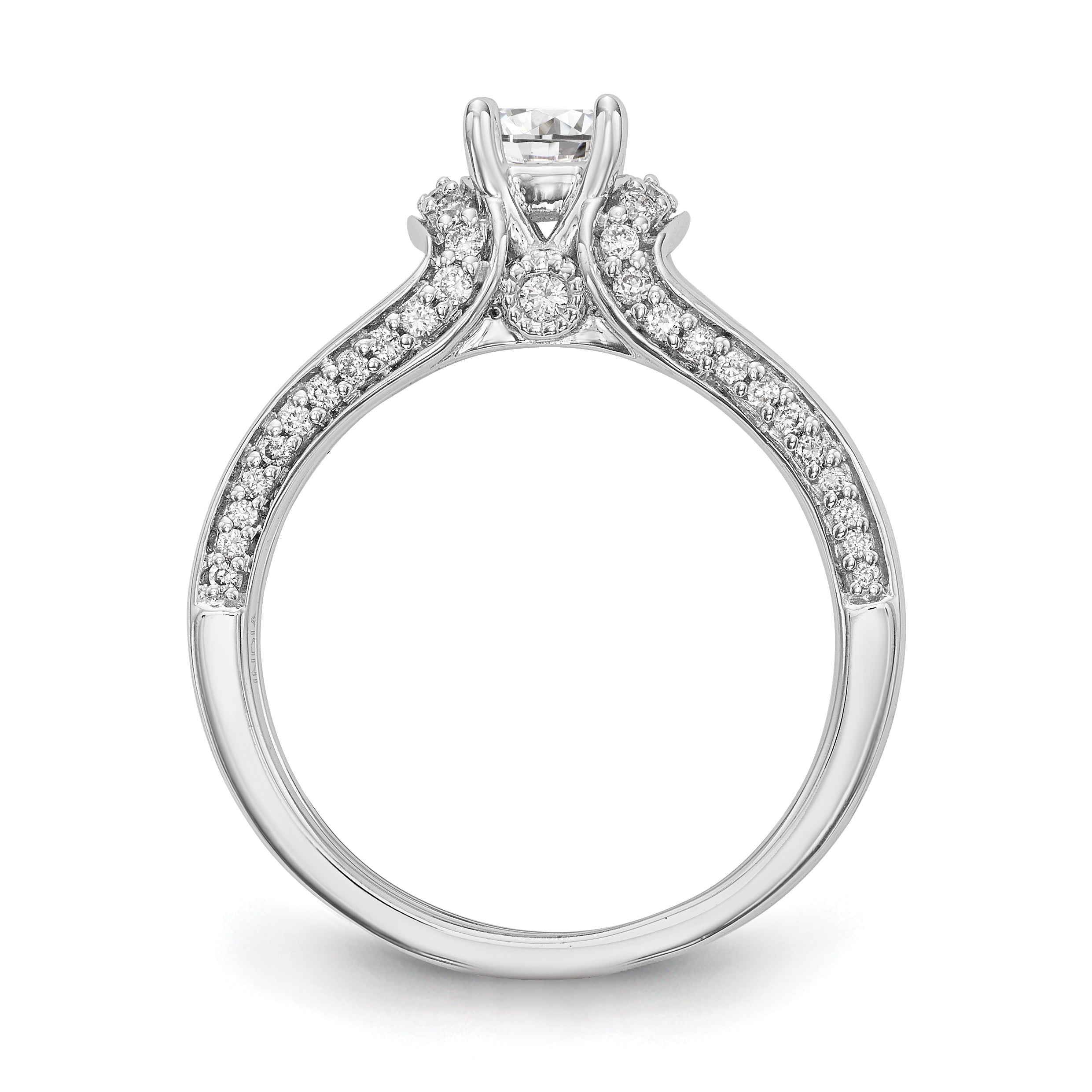 14K Weißgold Verlobungsring mit simuliertem Diamanten