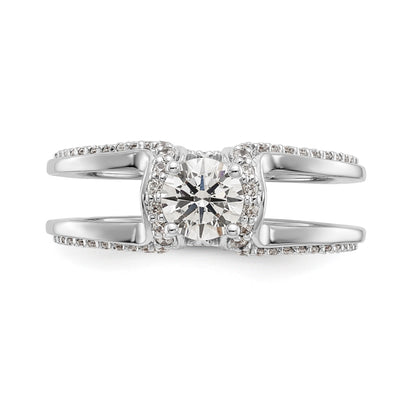 14K Weißgold Verlobungsring mit simuliertem Diamanten