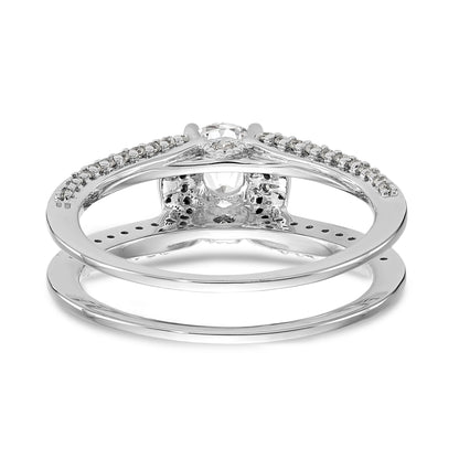 14K Weißgold Verlobungsring mit simuliertem Diamanten