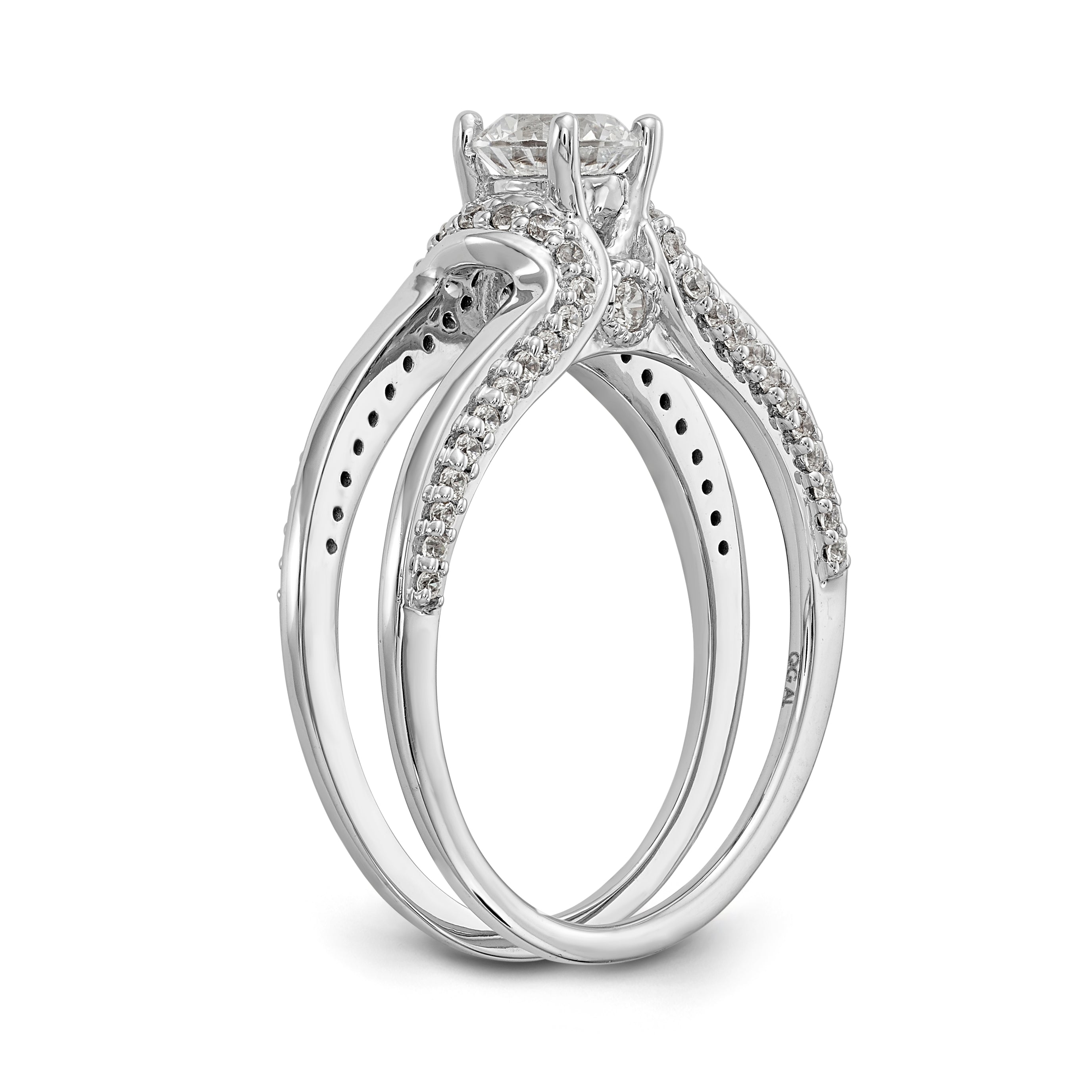 14K Weißgold Verlobungsring mit simuliertem Diamanten