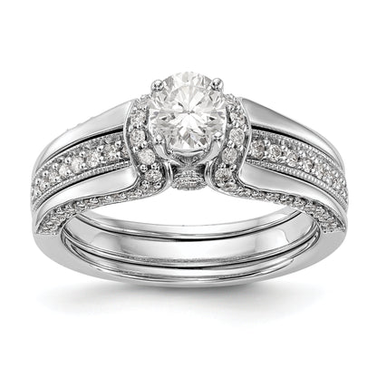 14K Weißgold Verlobungsring mit simuliertem Diamanten